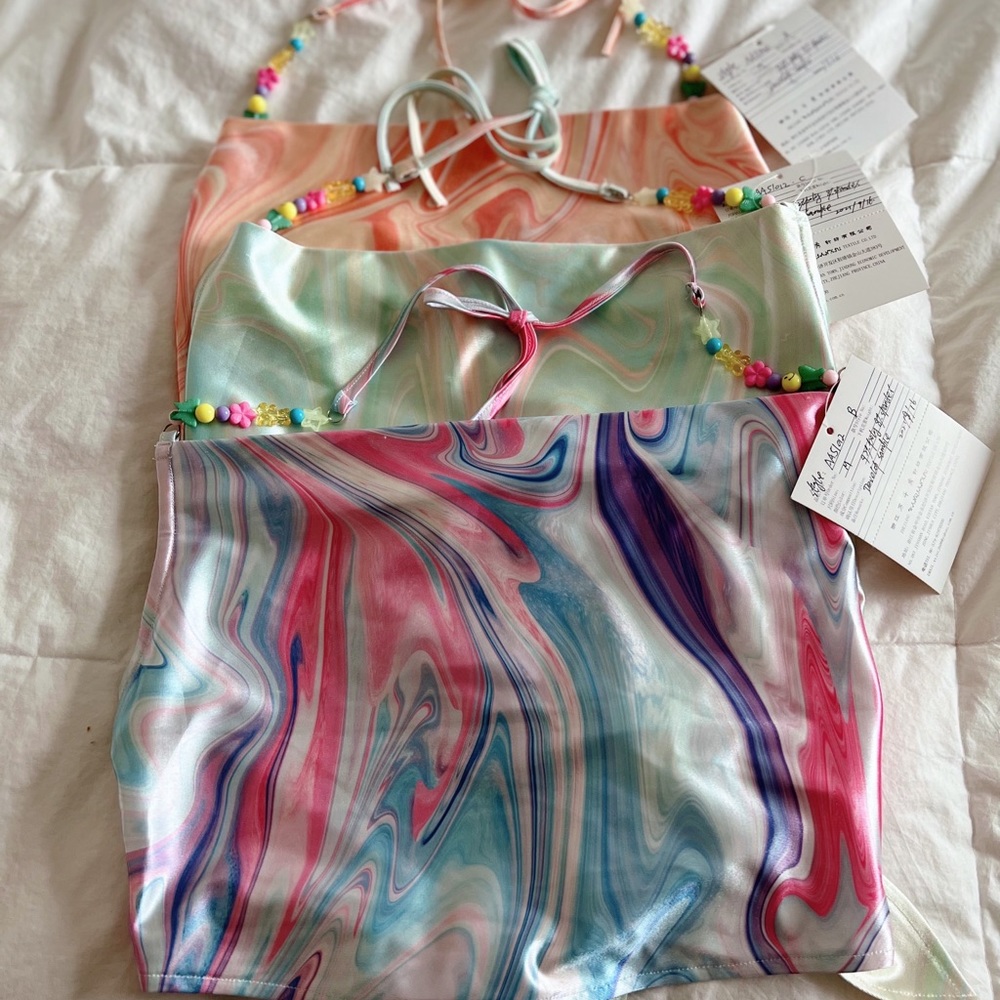 Tied Open Back Satin Halter Top